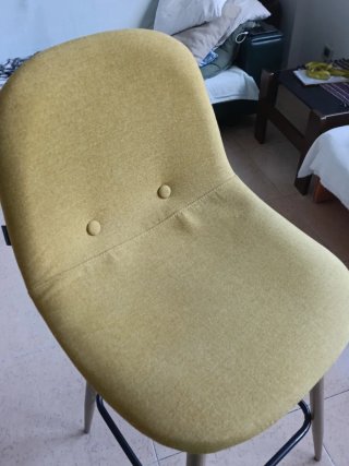 Taburete Alto Estilo Nórdico Amarillo Mostaza