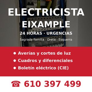 Electricista Eixample 24h - Averías y boletín CIE
