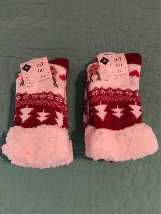 2 Pares de Calcetines Navideños Antideslizantes