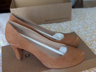 Zapatos tacón Unisa ante marrón