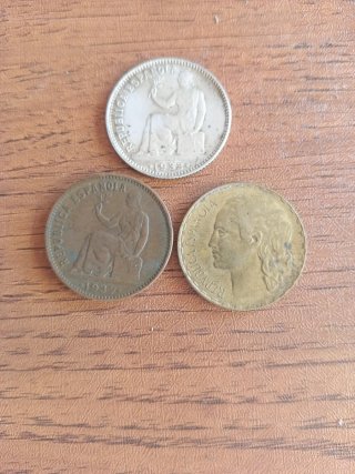 Lote de 3 Monedas de la República Española