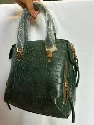 Bolso Tote Vintage Verde Cocodrilo