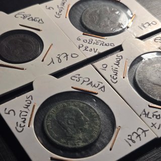2610121102 Lote de 4 monedas España 1870 1877