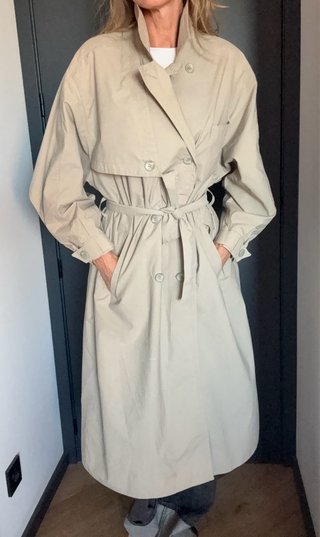 Gabardina Vintage Oversize Beige