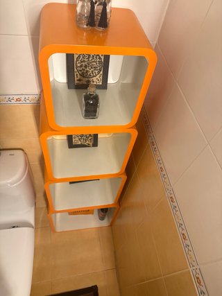 Set di 4 Scaffali Quadrati Arancioni