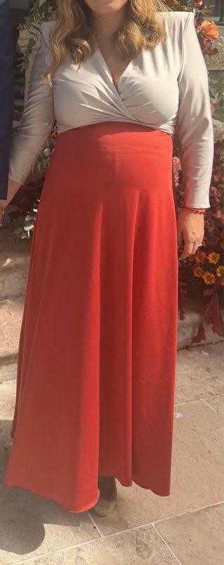 Vestido midi caldera y vainilla