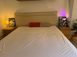 Cabecero de cama 180 tapizado beige (202 cm)