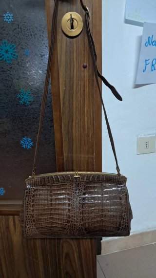 Borsa FB Coccodrillo Marrone