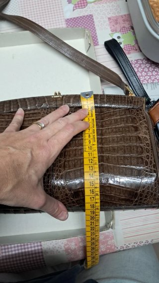 Borsa FB Coccodrillo Marrone