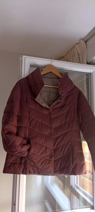 Chaquetón reversible burdeos/gris piedra