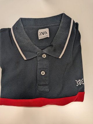 Polo Zara Azul y Rojo Talla XXL