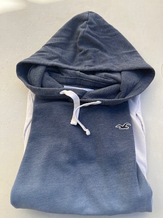 Sudadera Hollister Hombre Azul y Blanco