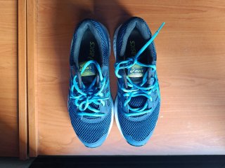 Zapatillas Asics Azul y Verde talla 39