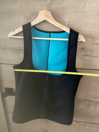 Faja reductora neopreno negro y turquesa
