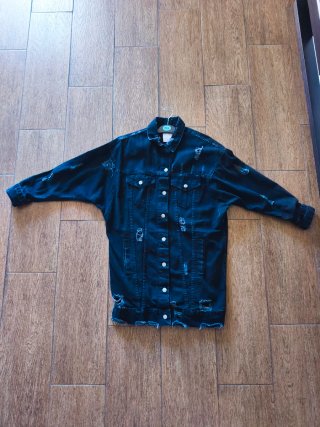 Chaqueta vaquera negra desgastada Talla XXL