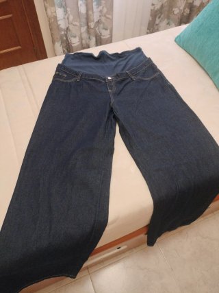 Pantalón vaquero premamá wide leg XL.