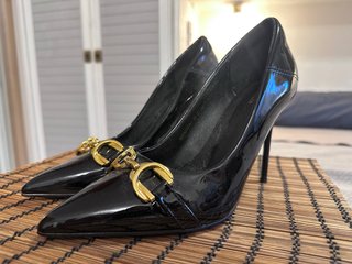 Zapatos de Tacón Negros Charol