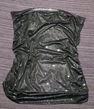 Top brillante plateado