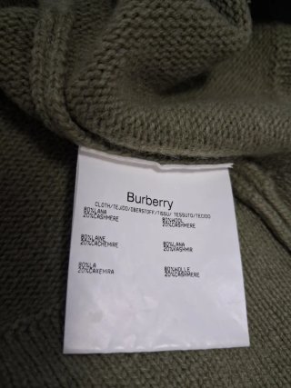 Vestido Burberry lana y cachemira  verde militar S