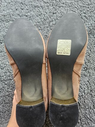Botines tacón dorado ante talla 37