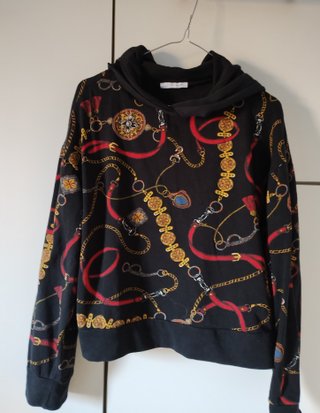 Felpa Zara con stampa catene e cinture L