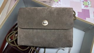 Borsa tracolla verde scuro in velluto