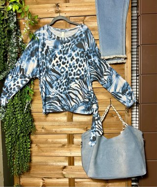 Jersey estampado animal print lana