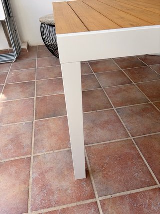 Tavolo da Esterno Bianco e in Legno