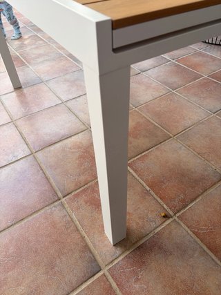 Tavolo da Esterno Bianco e in Legno