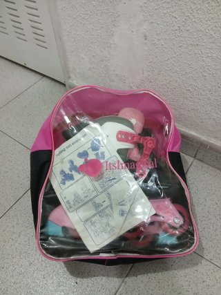 Patines en línea niña rosas y blancos numero 33