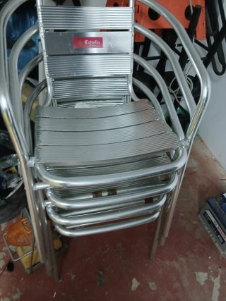 Sillas de aluminio apilables Estrella