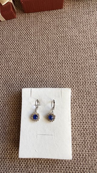 Pendientes Vintage con Piedra Azul