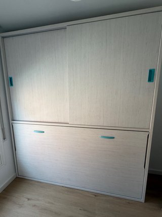 Cama abatible con armario superior