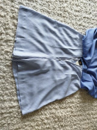 Falda pantalón azul con lunares