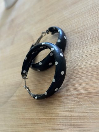 Pendientes Aro Lunares Negros y Blancos