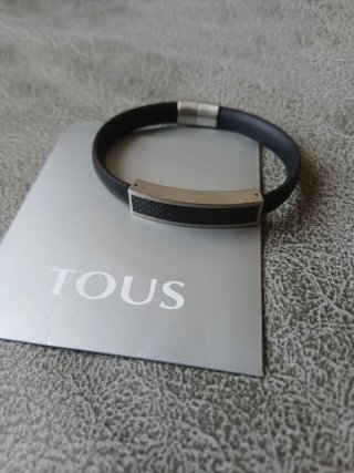 Pulsera TOUS Hombre Negra y Plateada