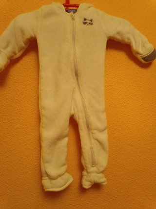 Buzo/Pijama Bebe  Blanco+Capucha