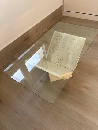 Mesa de Centro de Cristal y Mármol