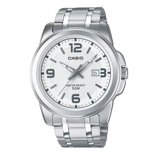 Orologio Casio Uomo Quarzo Acciaio Argento Bianco