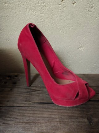 Sandalias de tacón rojas