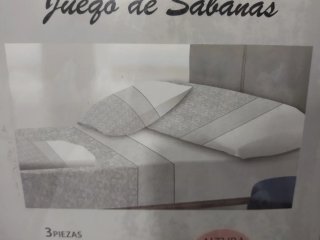 Juego de Sábanas 150cm Algodón Gris azulado
