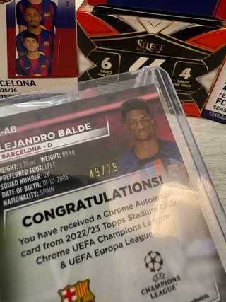 AUTÓGRAFO BALDE /75 STADIUM CLUB CHROME TOPPS FCB