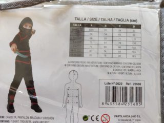 Disfraz Ninja Death 5-6 años