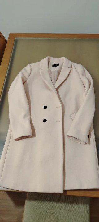 Abrigo de paño rosa palo Zara