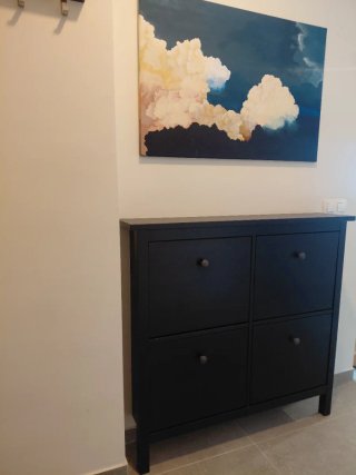 Zapatero Hemnes negro de Ikea.