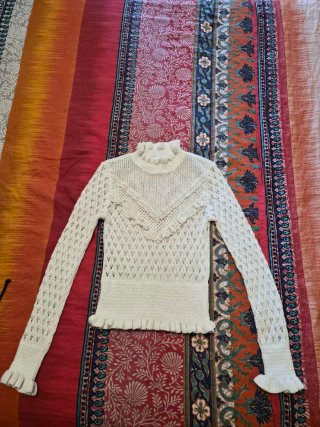 Jersey de lana beige Zara Talla S