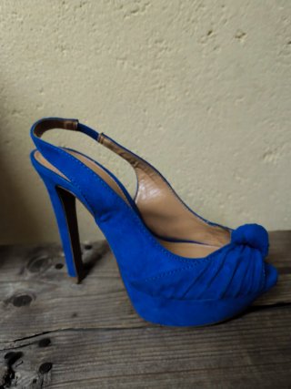 Sandalias de tacón azul