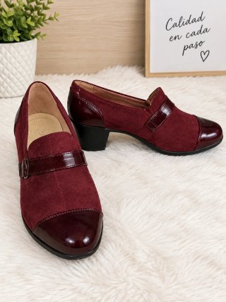 Zapatos Burdeos Tacon Bajo