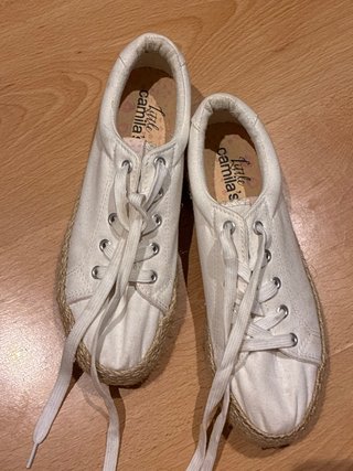 Zapatillas de esparto blancas Little Camila's