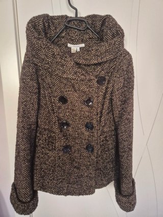 Abrigo Zara de lana con estampado espiga